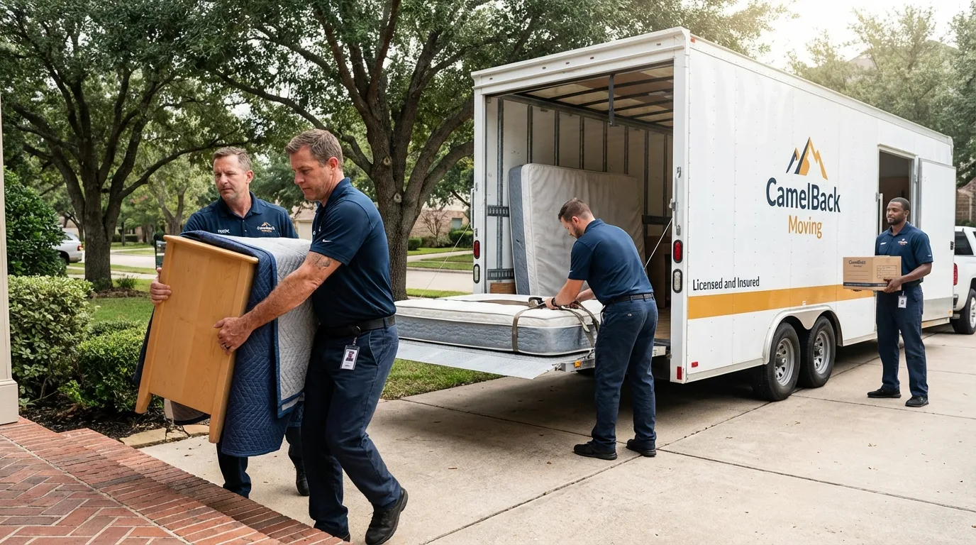 Crew loading residential truck for cross-state move from Homosassa, FL