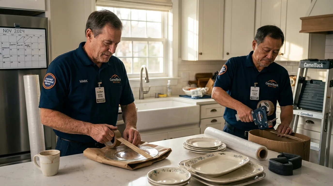 Professional crew packing kitchen dishware in Homosassa, FL